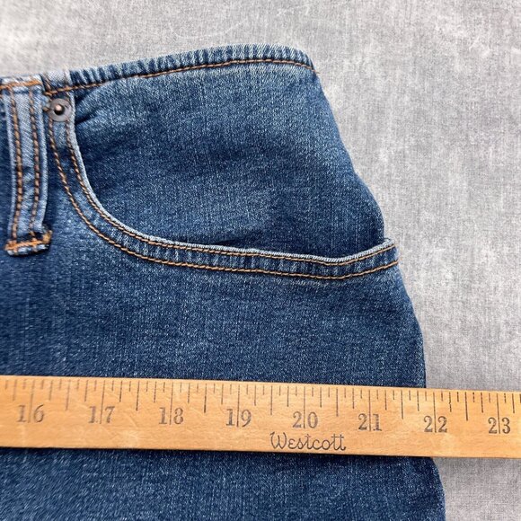 Venezia Skirt‎ Women 10 Blue A-Line Stone Wash Back Slit Denim Stretch VTG - Picture 5 of 8